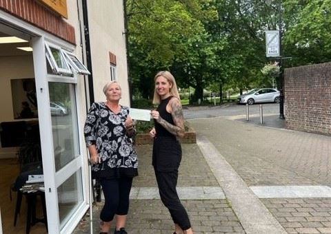Willow and Rose Emily Monteith and Councillor Debbie Cattell
